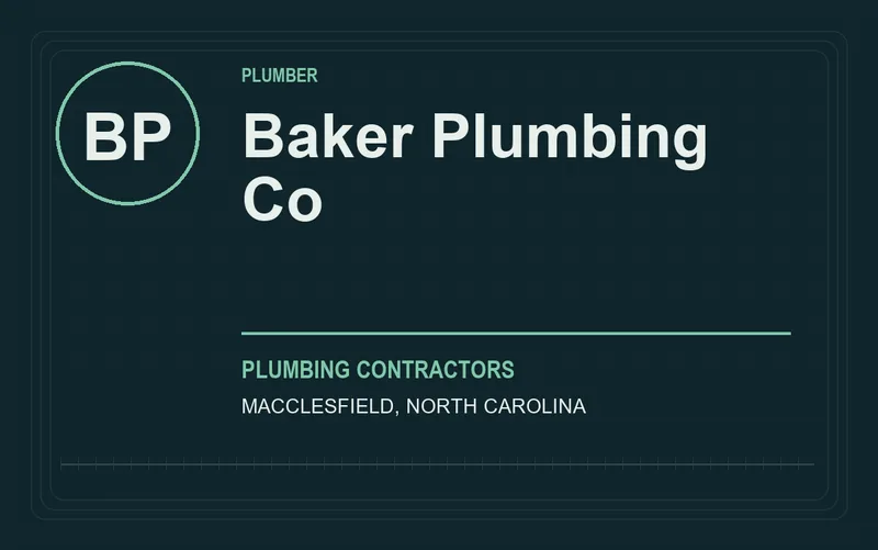 Baker Plumbing Co in Macclesfield, North Carolina