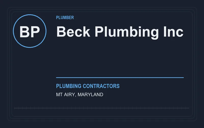 Beck Plumbing Inc in Mt Airy, Maryland