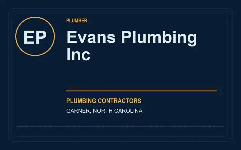 Evans Plumbing Inc in Garner, North Carolina