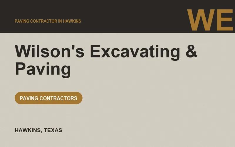 Wilson's Excavating & Paving in Hawkins, Texas
