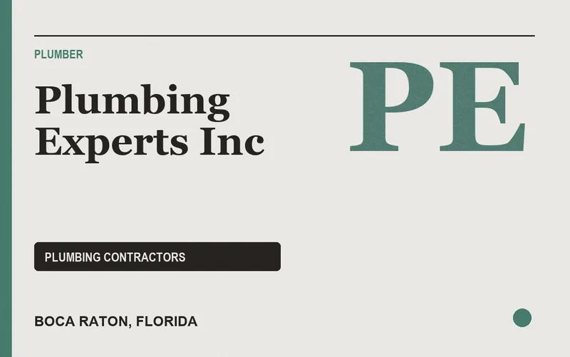 Plumbing Experts Inc in Boca Raton, Florida