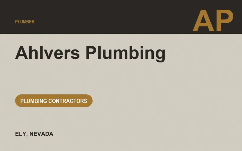 Ahlvers Plumbing in Ely, Nevada