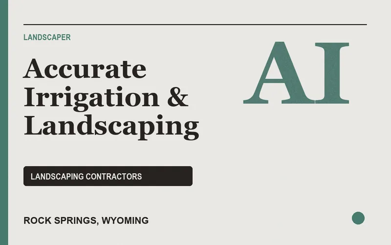 Accurate Irrigation & Landscaping in Rock Springs, Wyoming