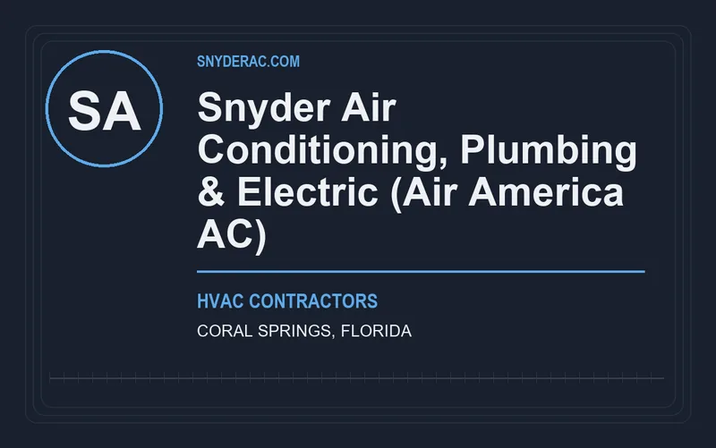 Snyder Air Conditioning, Plumbing & Electric (Air America AC) in Coral Springs, Florida