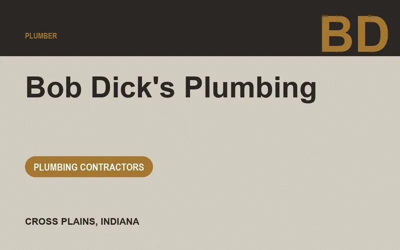 Bob Dick's Plumbing in Cross Plains, Indiana