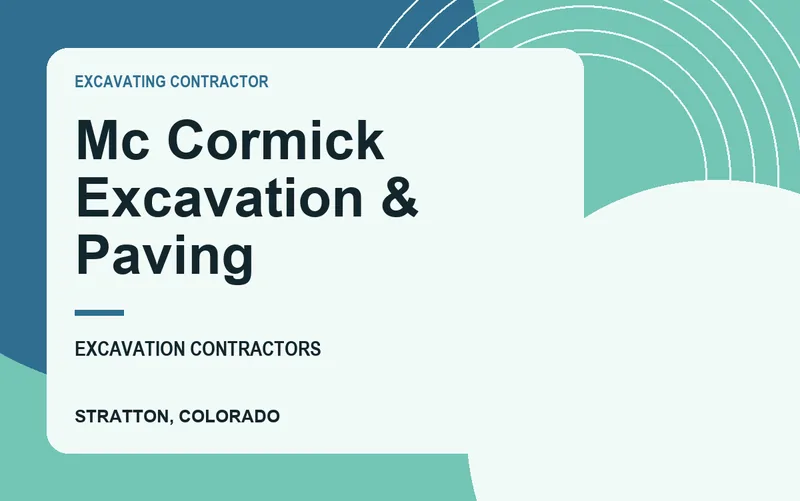 Mc Cormick Excavation & Paving in Stratton, Colorado
