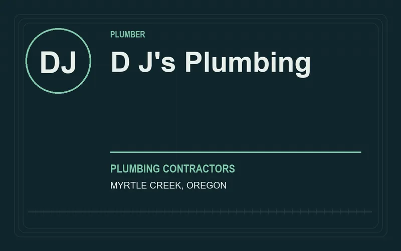 D J's Plumbing in Myrtle Creek, Oregon