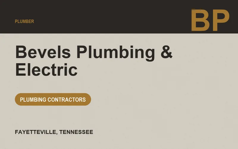 Bevels Plumbing & Electric in Fayetteville, Tennessee