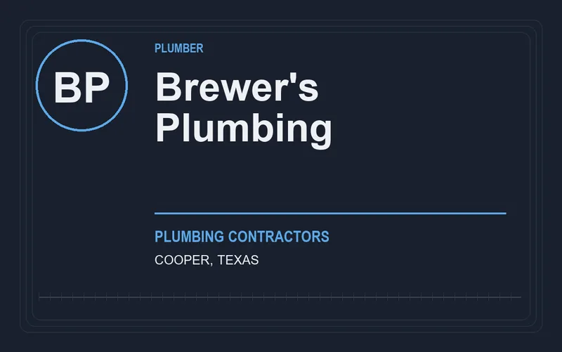 Brewer's Plumbing in Cooper, Texas