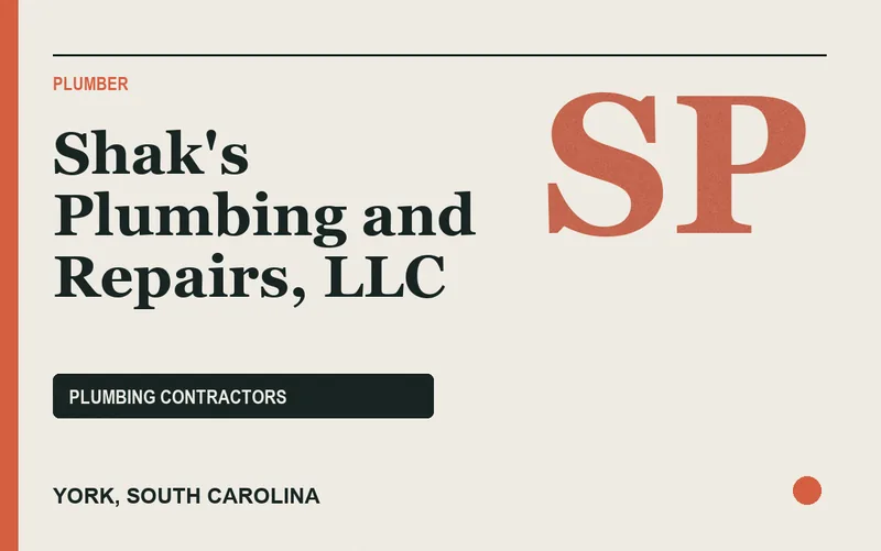 Shak's Plumbing and Repairs, LLC in York, South Carolina