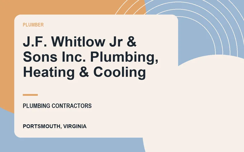 J.F. Whitlow Jr & Sons Inc. Plumbing, Heating & Cooling in Portsmouth, Virginia