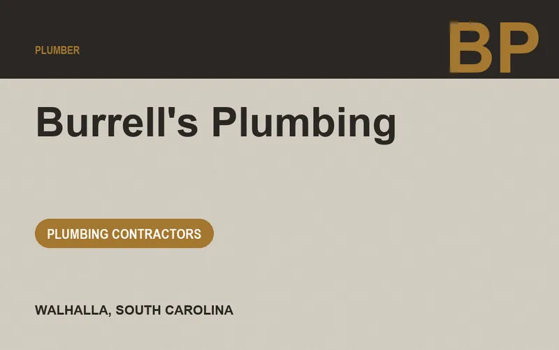 Burrell's Plumbing in Walhalla, South Carolina
