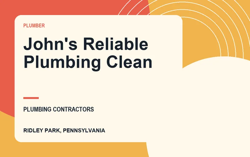 John's Reliable Plumbing Clean in Ridley Park, Pennsylvania