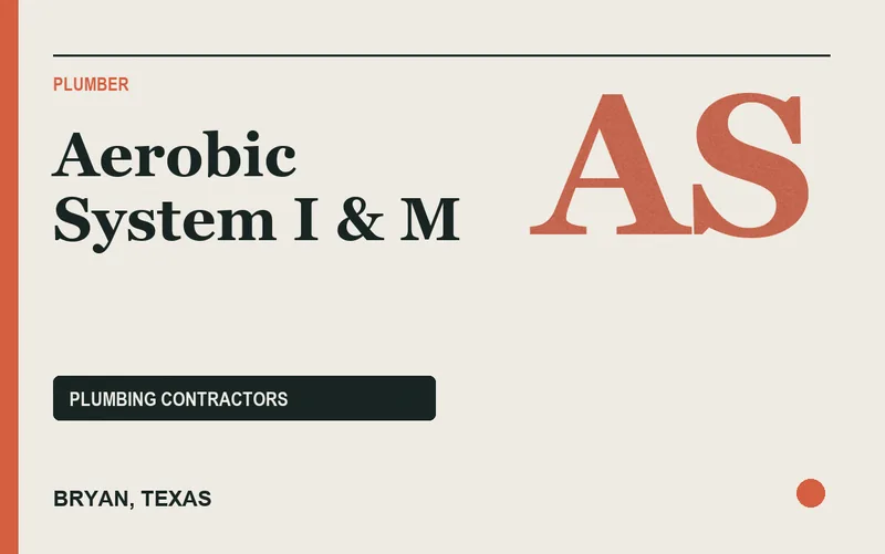 Aerobic System I & M in Bryan, Texas