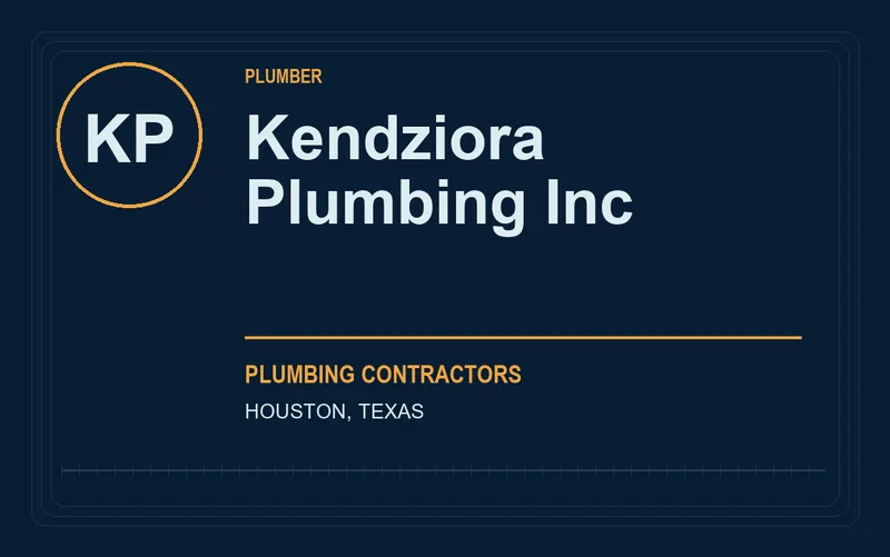 Kendziora Plumbing Inc in Houston, Texas