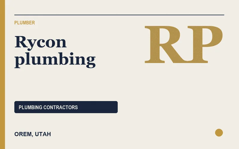 Rycon plumbing in Orem, Utah