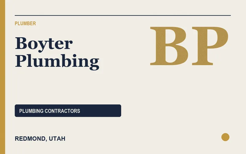 Boyter Plumbing in Redmond, Utah