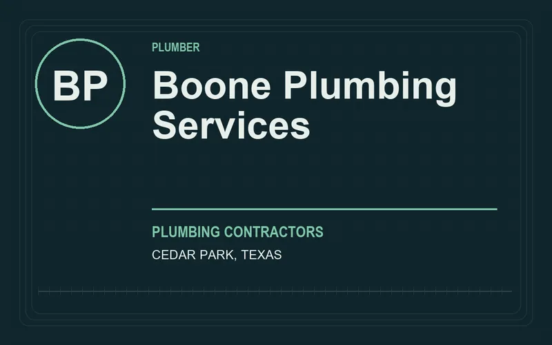 Boone Plumbing Services in Cedar Park, Texas