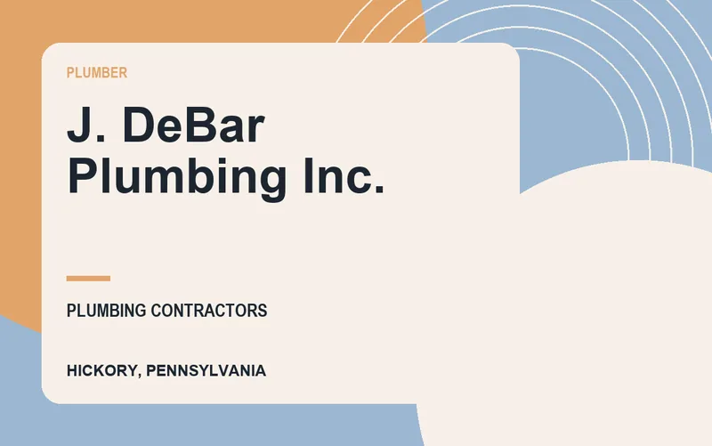 J. DeBar Plumbing Inc. in Hickory, Pennsylvania