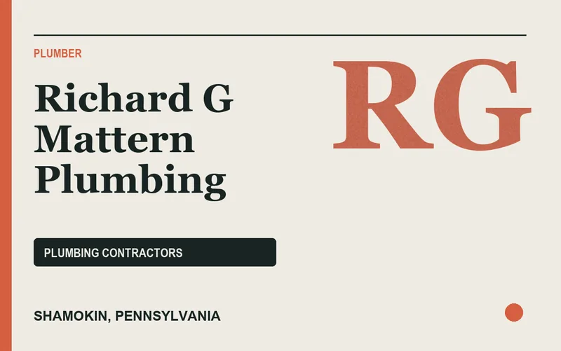 Richard G Mattern Plumbing in Shamokin, Pennsylvania