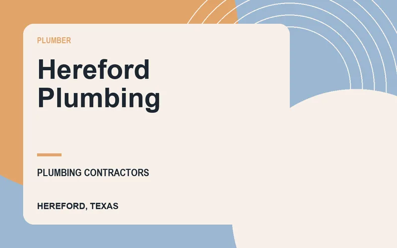 Hereford Plumbing in Hereford, Texas