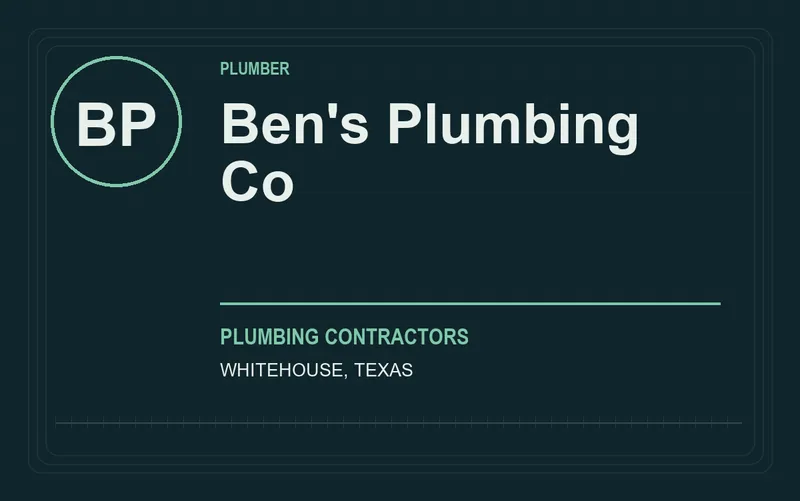 Ben's Plumbing Co in Whitehouse, Texas