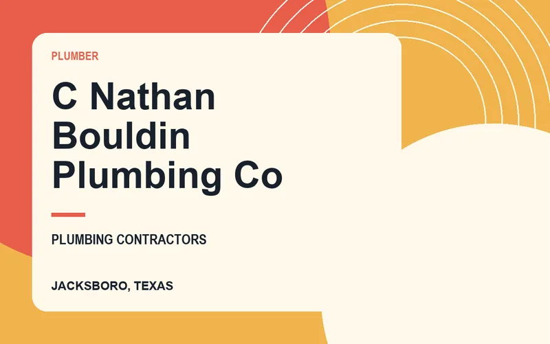 C Nathan Bouldin Plumbing Co in Jacksboro, Texas