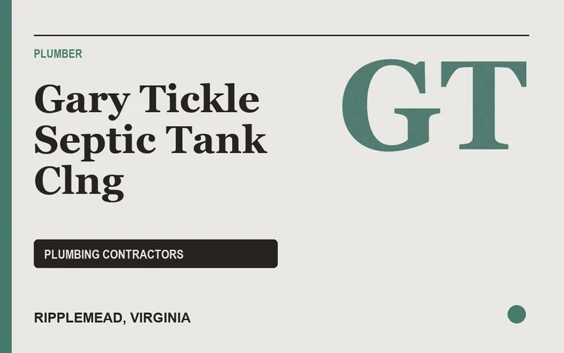 Gary Tickle Septic Tank Clng in Ripplemead, Virginia