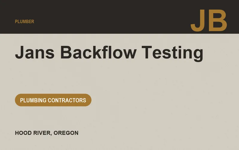 Jans Backflow Testing in Hood River, Oregon