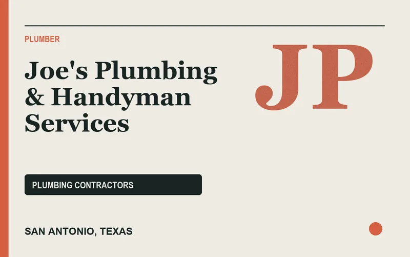 Joe's Plumbing & Handyman Services in San Antonio, Texas