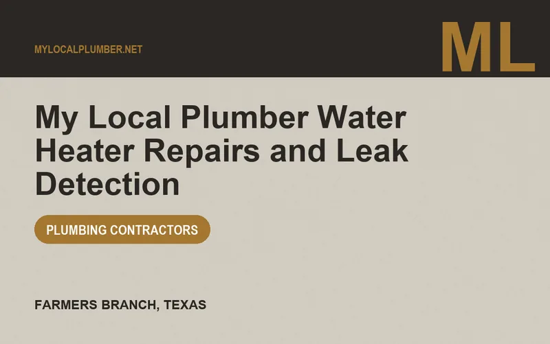 My Local Plumber Water Heater Repairs and Leak Detection in Farmers Branch, Texas