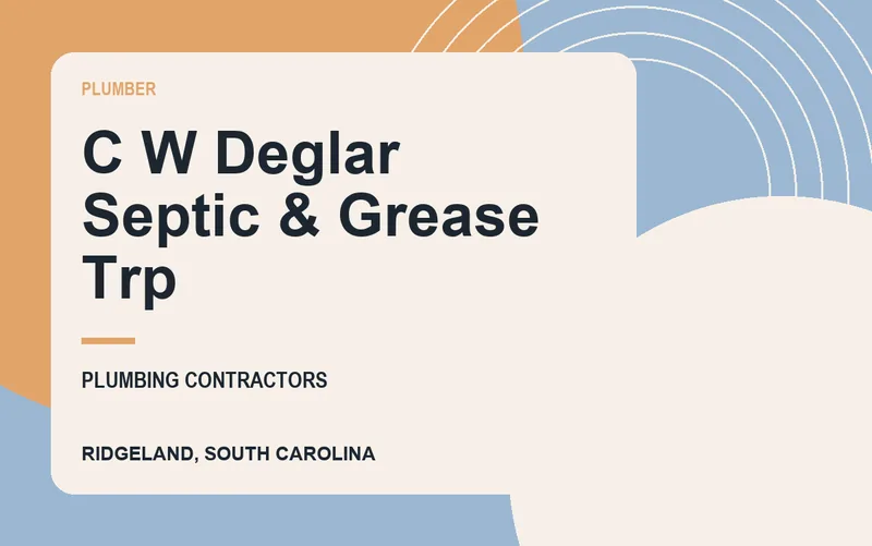 C W Deglar Septic & Grease Trp in Ridgeland, South Carolina