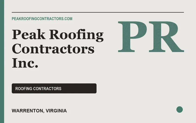 Peak Roofing Contractors Inc. in Warrenton, Virginia