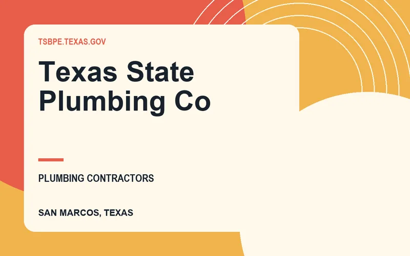 Texas State Plumbing Co in San Marcos, Texas