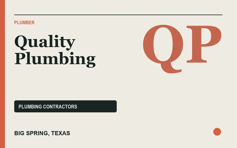 Quality Plumbing in Big Spring, Texas