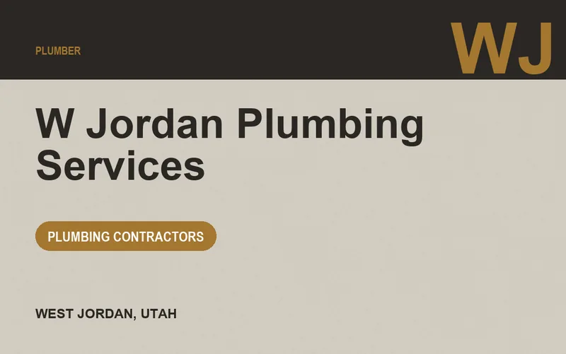 W Jordan Plumbing Services in West Jordan, Utah