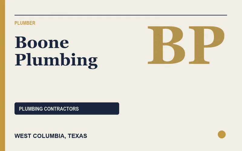 Boone Plumbing in West Columbia, Texas