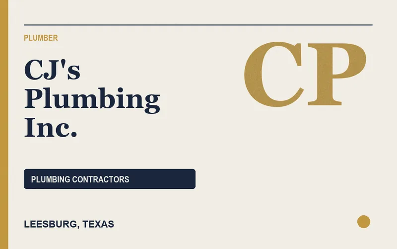CJ's Plumbing Inc. in Leesburg, Texas
