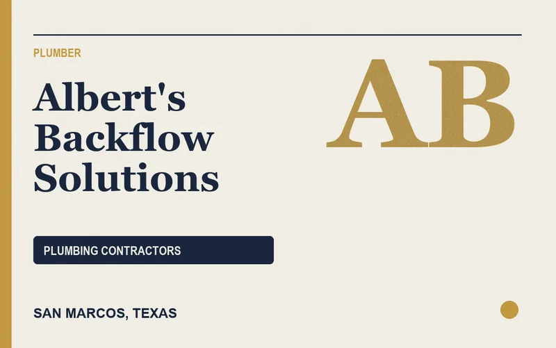 Albert's Backflow Solutions in San Marcos, Texas