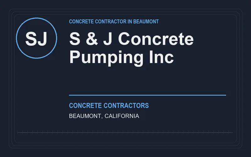 S & J Concrete Pumping Inc in Beaumont, California