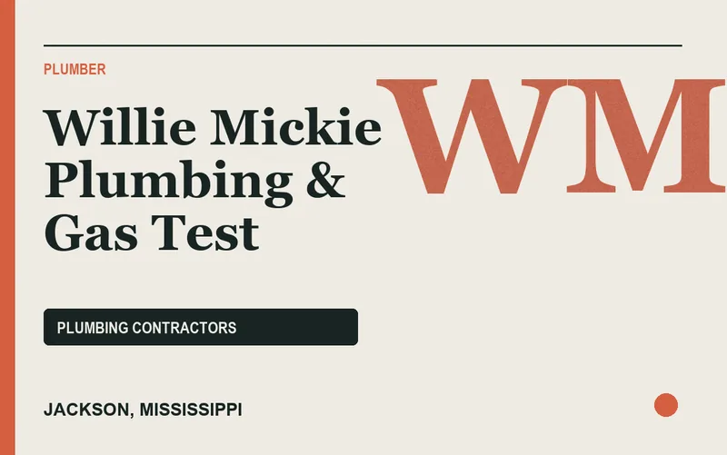 Willie Mickie Plumbing & Gas Test in Jackson, Mississippi