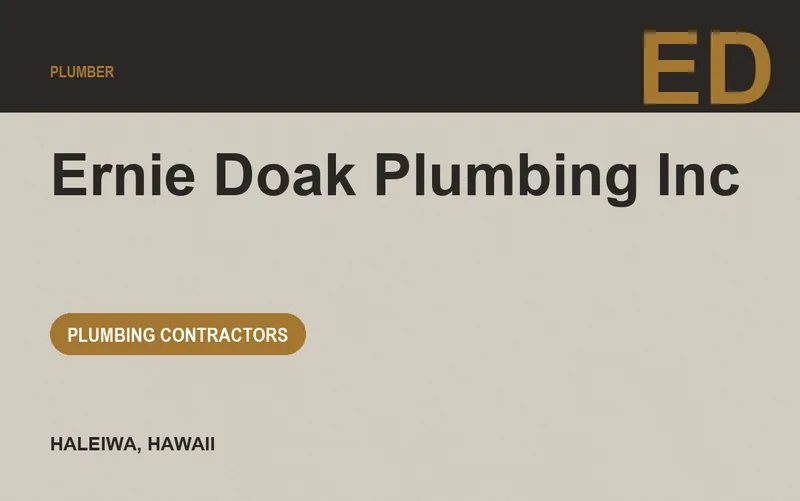 Ernie Doak Plumbing Inc in Haleiwa, Hawaii