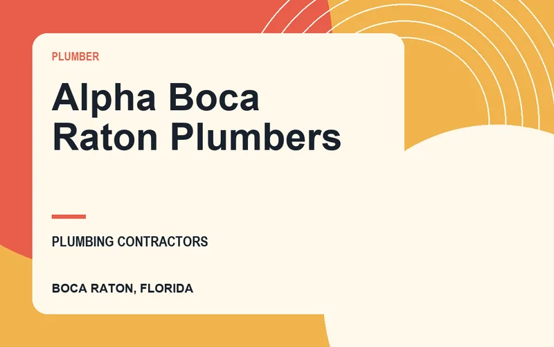 Alpha Boca Raton Plumbers in Boca Raton, Florida