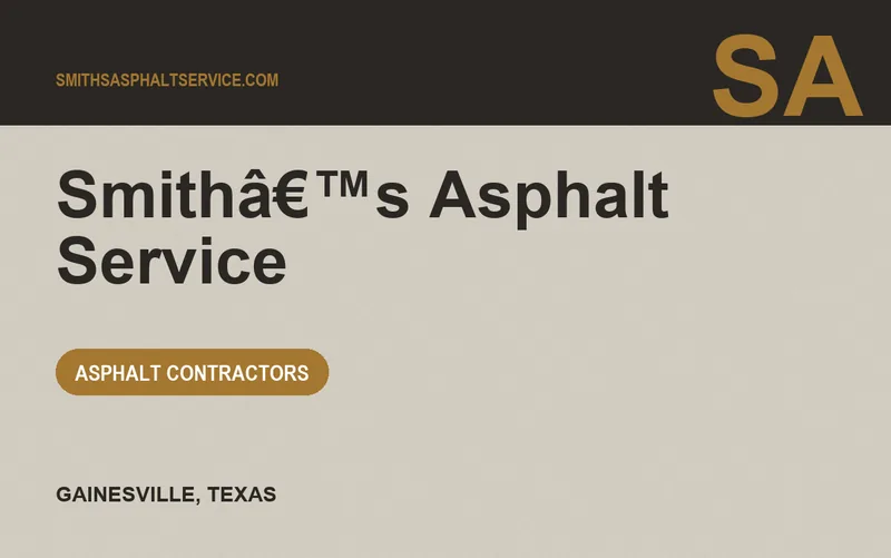 Smithâ€™s Asphalt Service in Gainesville, Texas