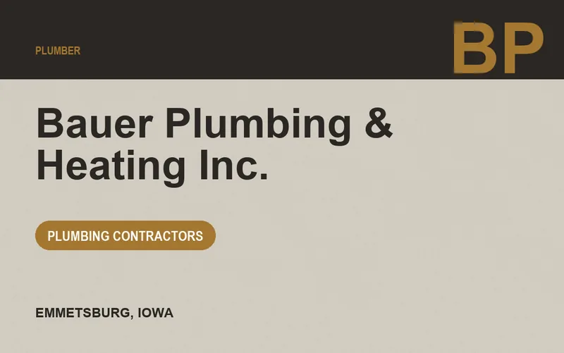 Bauer Plumbing & Heating Inc. in Emmetsburg, Iowa