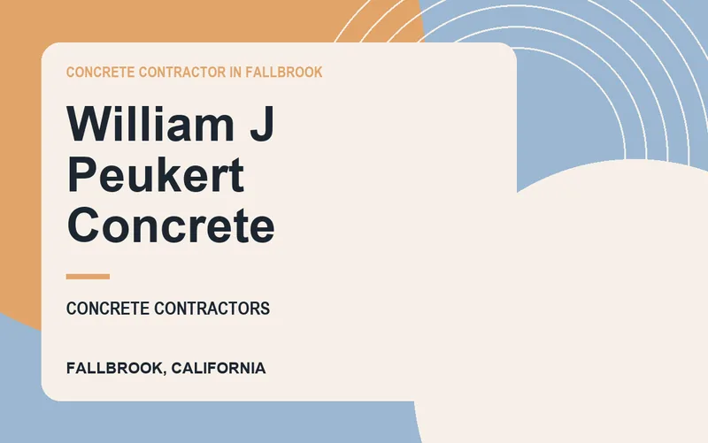 William J Peukert Concrete in Fallbrook, California