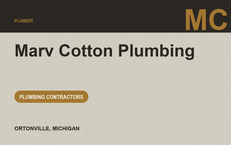 Marv Cotton Plumbing in Ortonville, Michigan