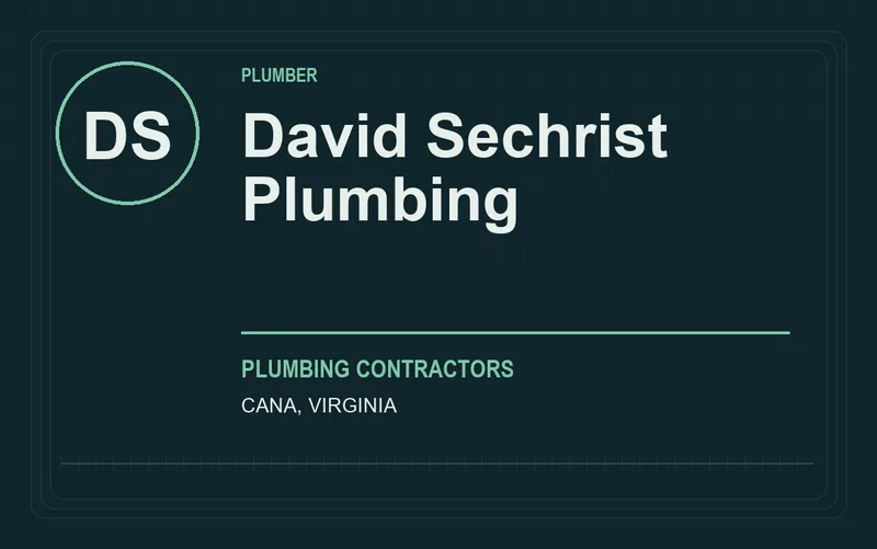 David Sechrist Plumbing in Cana, Virginia