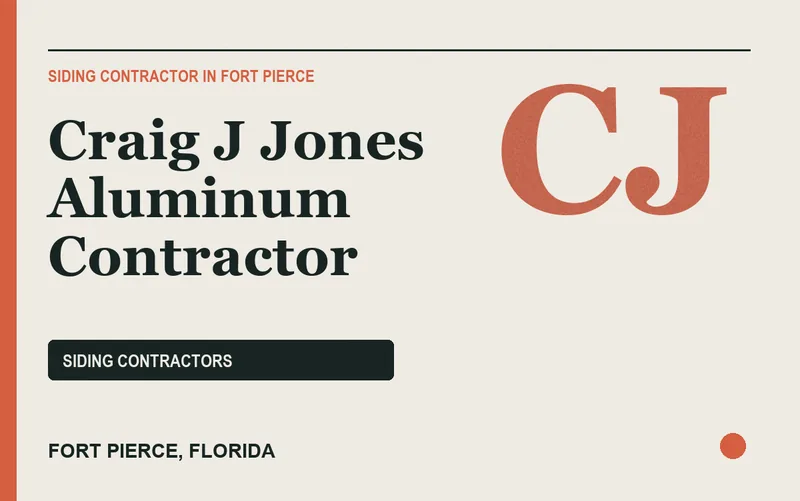 Craig J Jones Aluminum Contractor in Fort Pierce, Florida