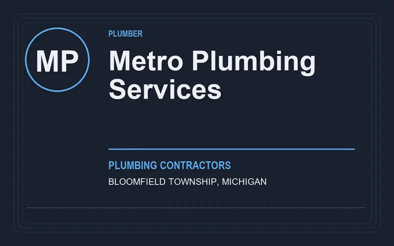 Metro Plumbing Services in Bloomfield Township, Michigan